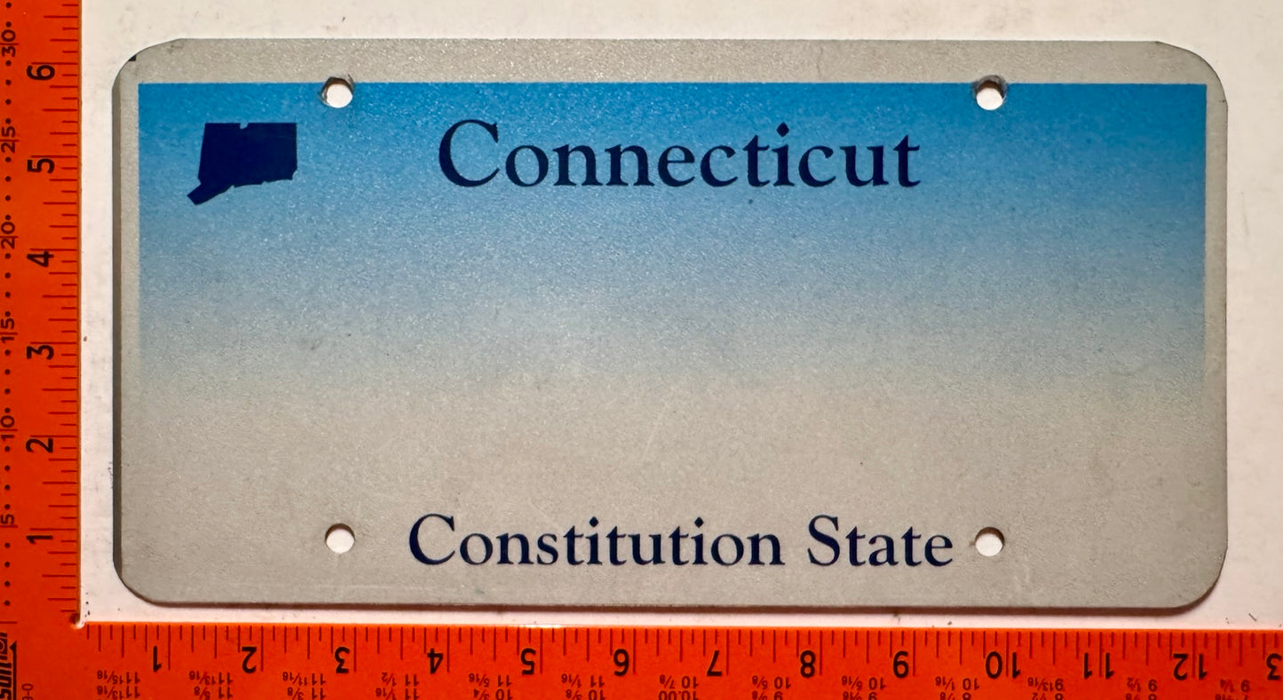 Undated Connecticut blank Passenger License Plate