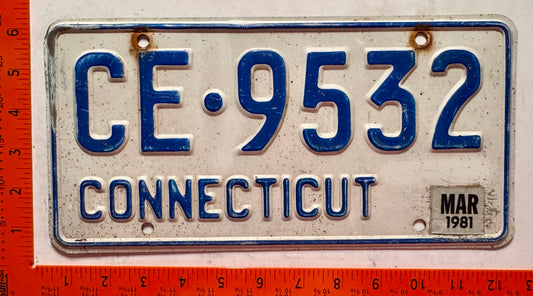 1981 Connecticut #CE-9532 Combination License Plate