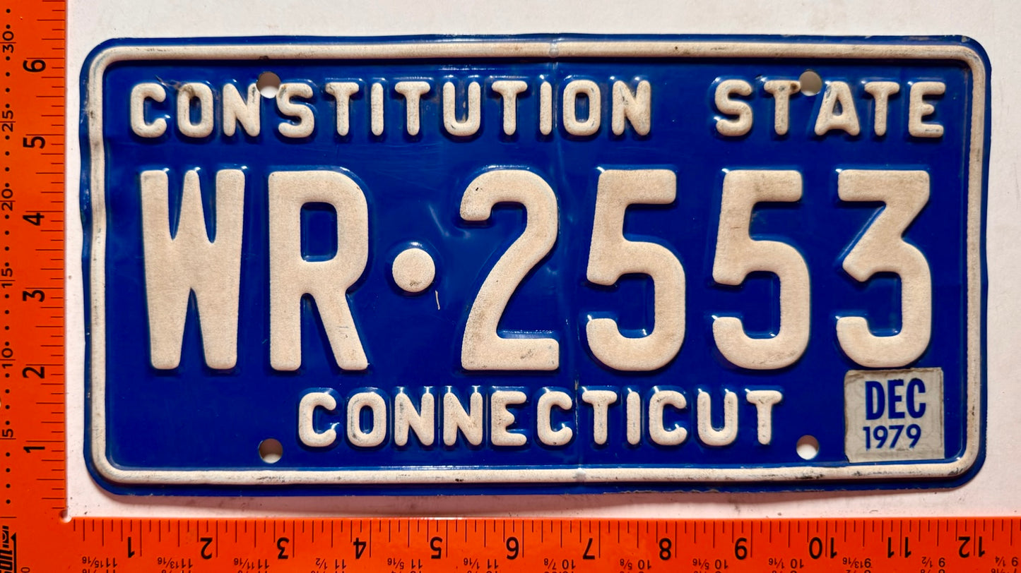 1979 Connecticut #WR-2553 Passenger License Plate