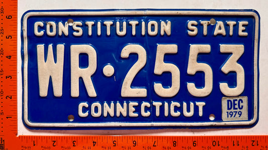 1979 Connecticut #WR-2553 Passenger License Plate