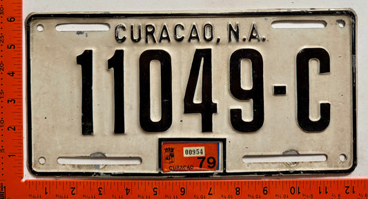 1979 Curacao #11049-C Passenger License Plate