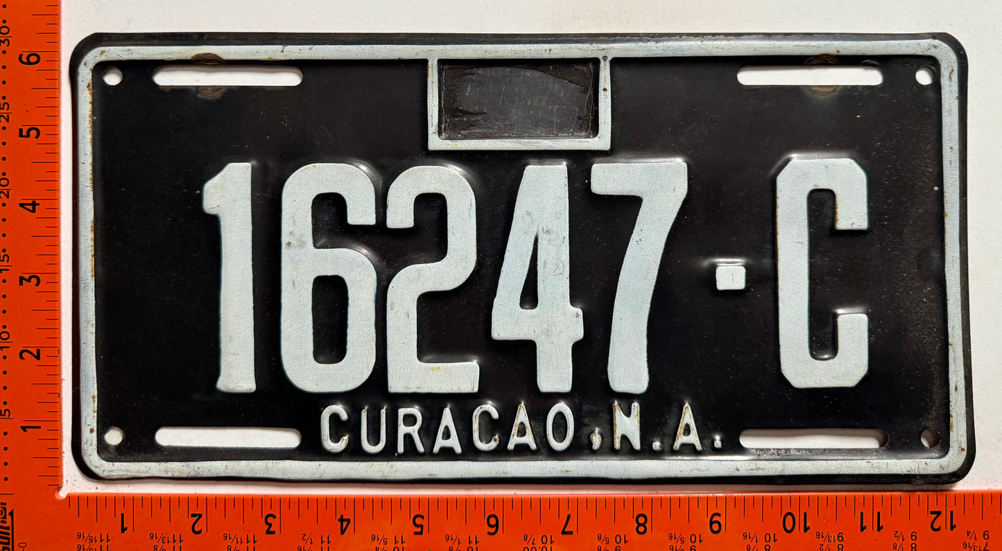 1983 base Curacao #16247-C Passenger License Plate