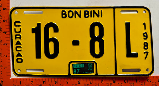 1987 Curacao #16-8 L Passenger License Plate