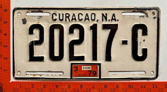 1979 Curacao #20217-C Passenger License Plate