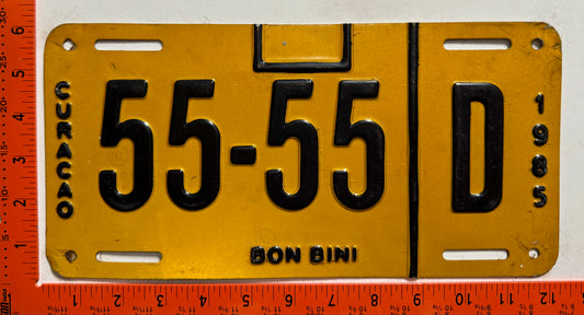 1985 Curacao #55-44 D Prototype License Plate