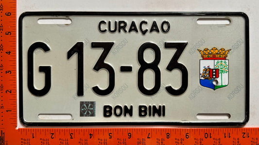 2005 base Curacao #G 13-83 Passenger License Plate