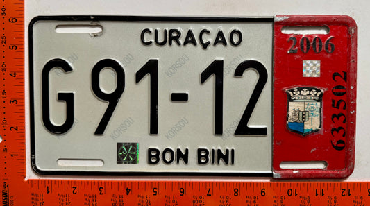 2006 Curacao #G91-12 Passenger License Plate