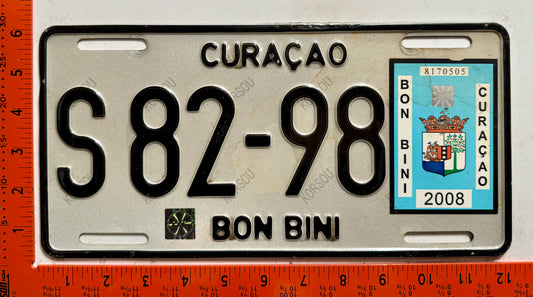 2008 Curacao #S 82-98 Passenger License Plate