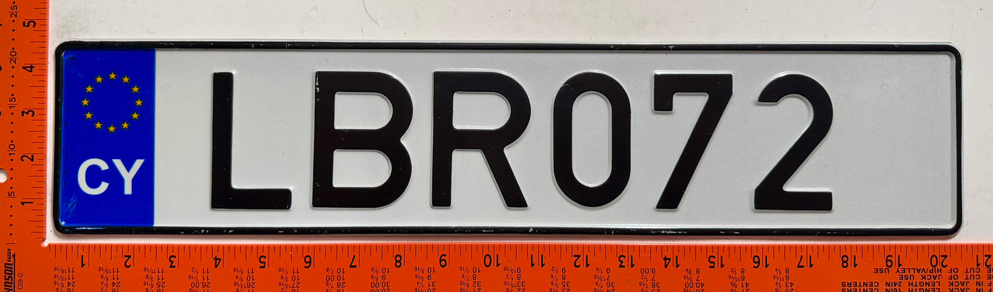 2013 series Cyprus #LBR072 Passenger License Plate