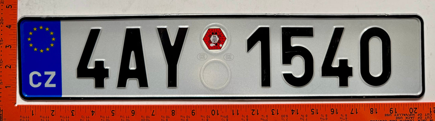 2019 Czechia #4AY 1540 Passenger License Plate