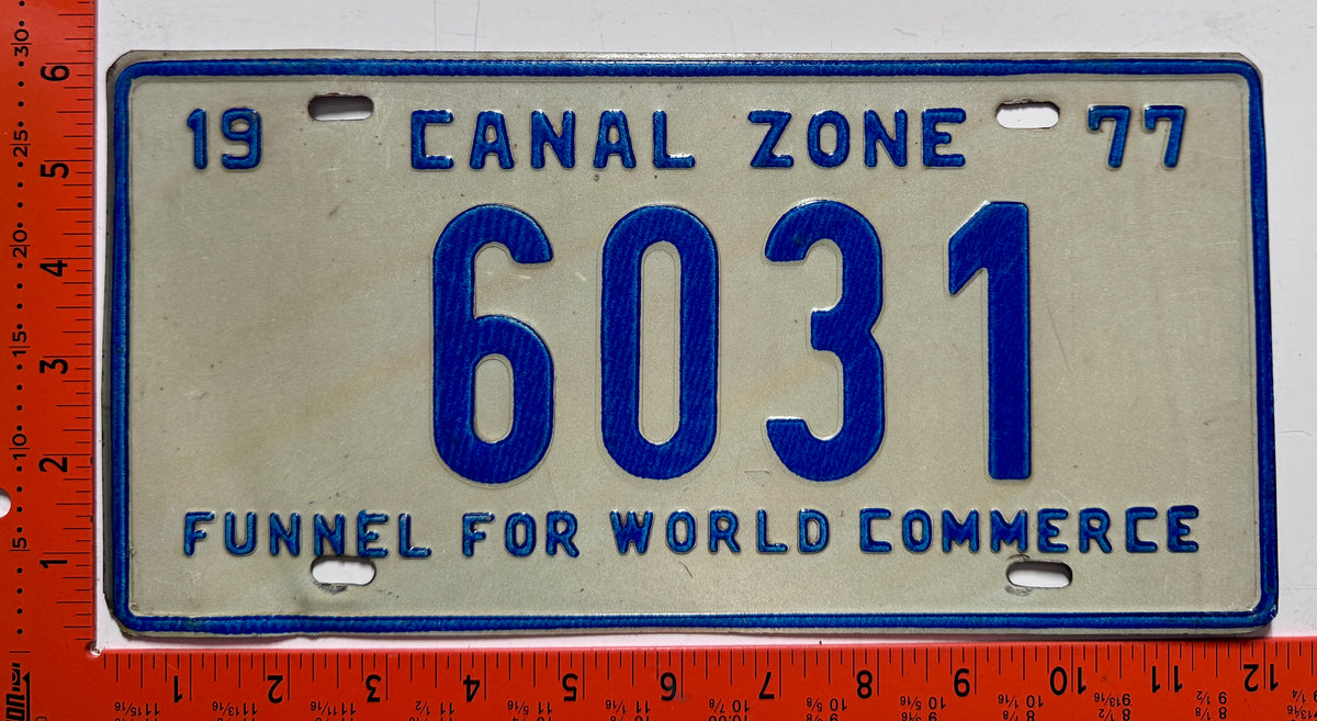 1977 Canal Zone #6031 Passenger License Plate