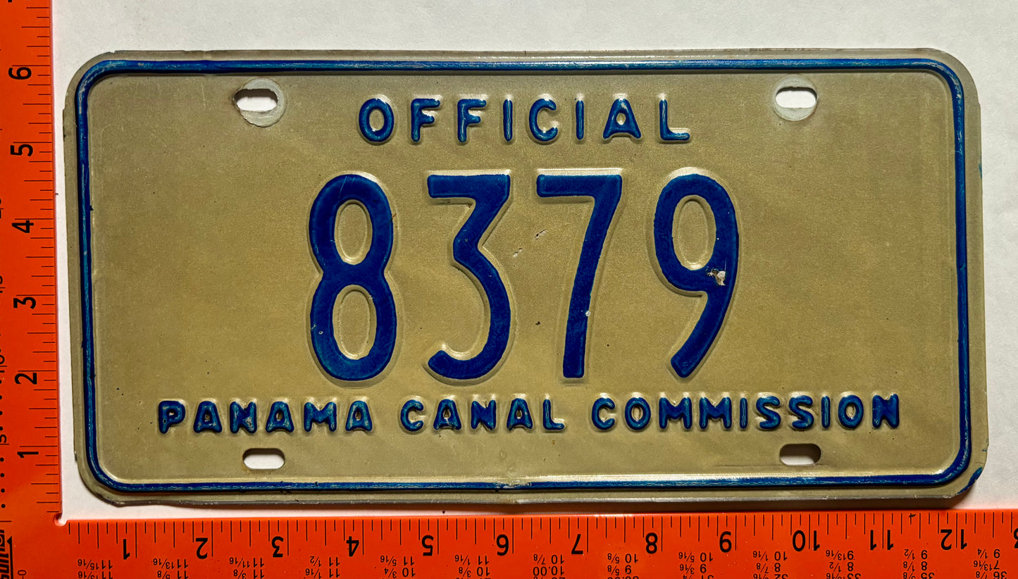 undated Panama Canal Commission #8379 Passenger License Plate