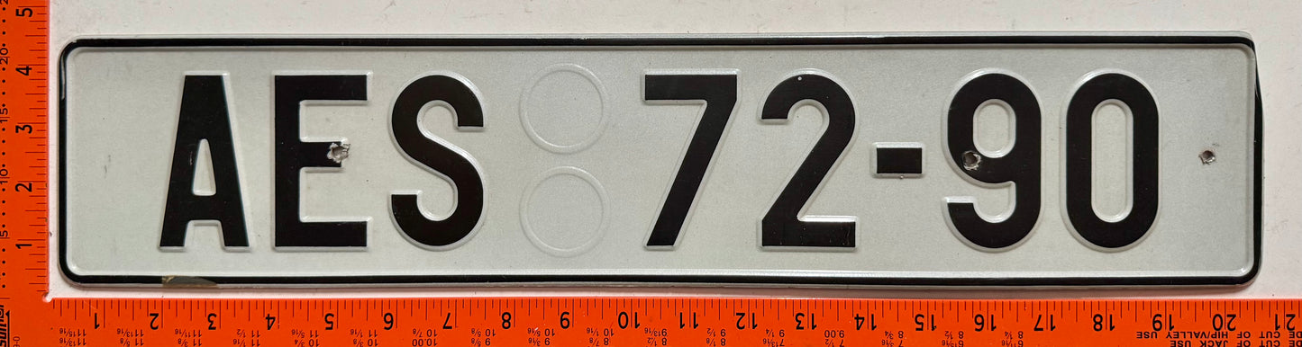 undated Czechia #AES 72-90 Passenger License Plate