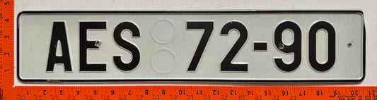 undated Czechia #AES 72-90 Passenger License Plate