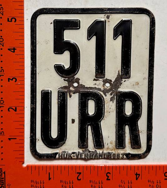 1963 Germany #511/URR Moped License Plate