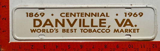 1969 Danville, Virginia License Plate