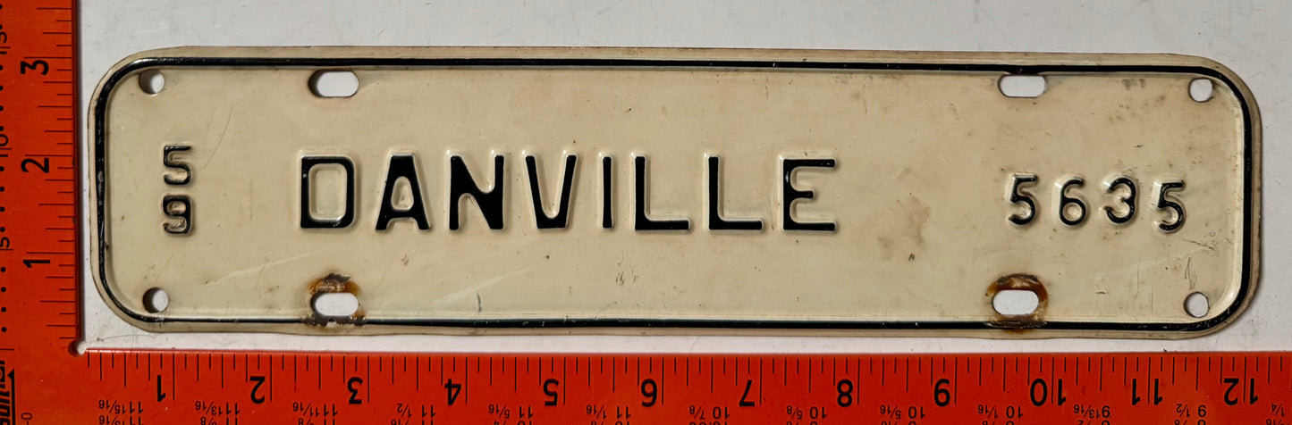 1959 Danville, Virginia #5635 License Plate