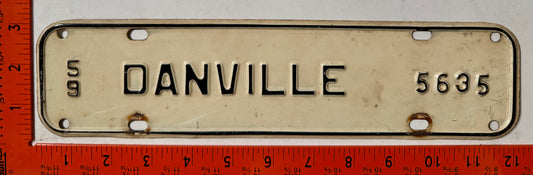1959 Danville, Virginia #5635 License Plate
