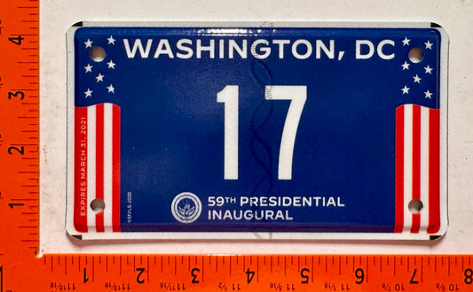 2021 Washington, DC #17 Presidential Inaugural Motorcycle License Plate