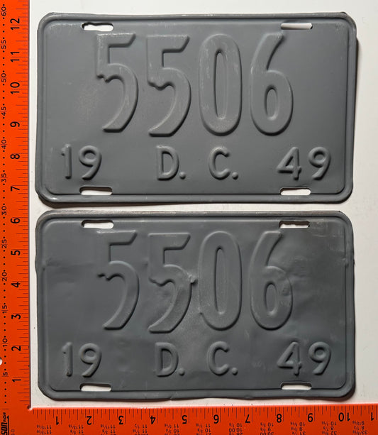 1949 Washington, DC #5506 Passenger License Plate (Pair)