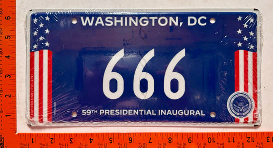 2021 Washington, DC #666 Presidential Inaugural License Plate