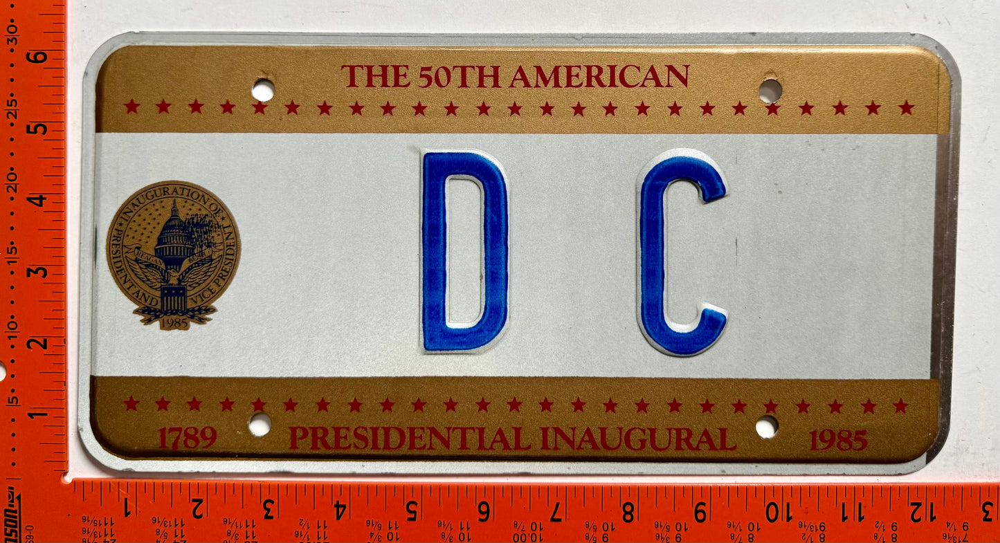 1985 Washington, DC #D C Presidential Inaugural License Plate