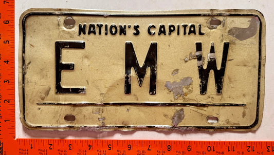 undated Washington, DC #EMW Passenger Vanity License Plate
