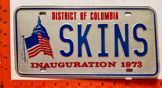 1973 Washington, DC #SKINS Presidential Inaugural Vanity License Plate