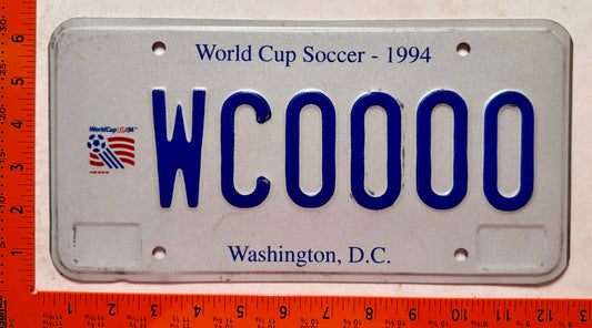 1994 Washington, DC World Cup Prototype License Plate
