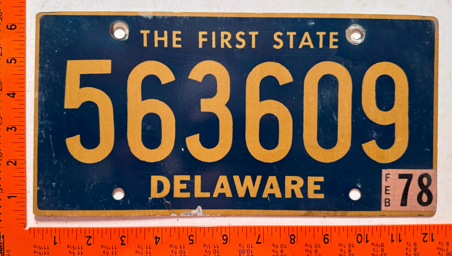 1978 Delaware #563609 Passenger License Plate