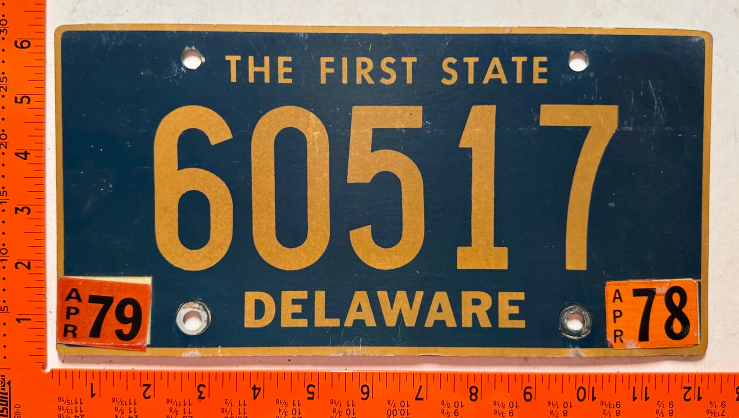 1978/1979 Delaware #60517 Passenger License Plate