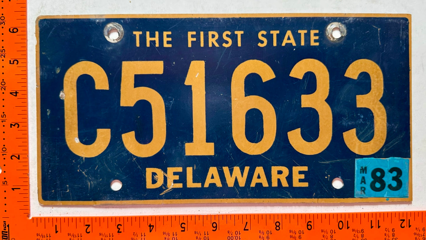 1983 Delaware #C51633 Commercial License Plate