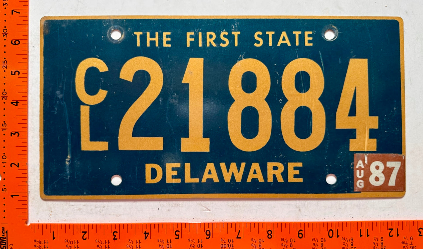 1987 Delaware #CL21884 Commercial License Plate