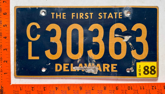 1988 Delaware #CL30363 Commercial License Plate