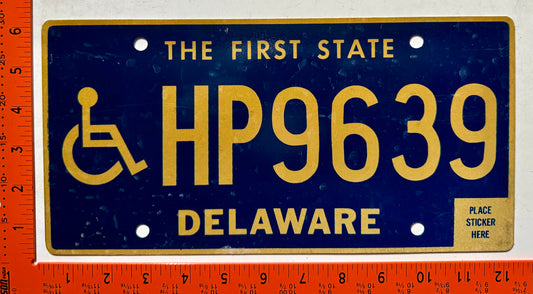 undated Delaware #HP9639 Handicapped License Plate