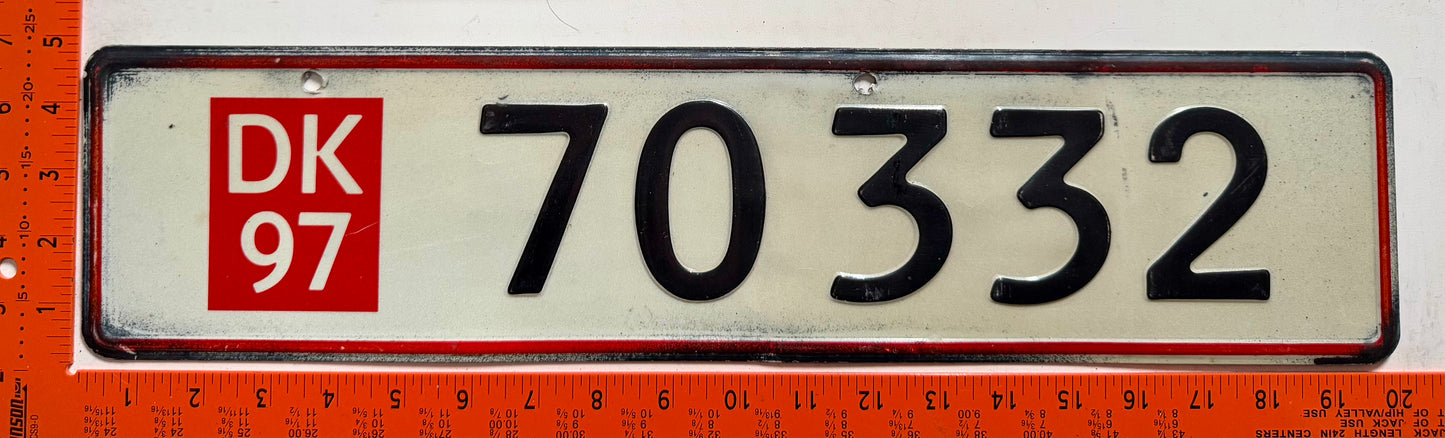 1997 Denmark #70332 Temporary License Plate