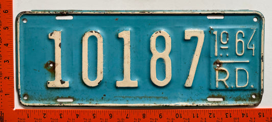 1st half 1964 Dominican Republic #10187 Passenger License Plate