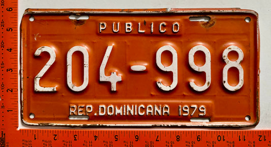 1979 Dominican Republic #204-998 Public License Plate