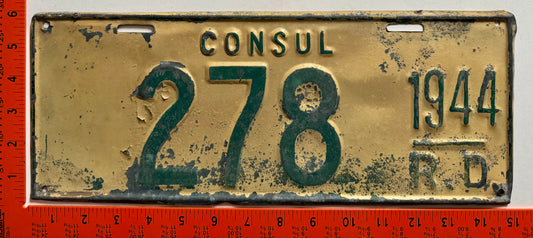 1944 Dominican Republic #278 Consular License Plate