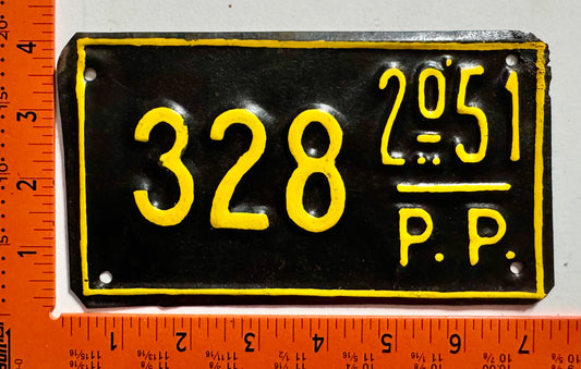 2nd half 1951 Dominican Republic #328 Provisional License Plate