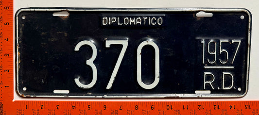 1957 Dominican Republic #370 Diplomatic License Plate