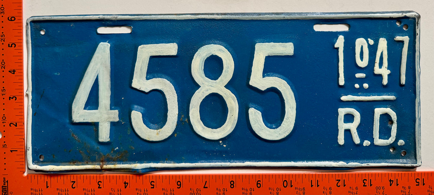 1st half 1947 Dominican Republic #4585 Passenger License Plate