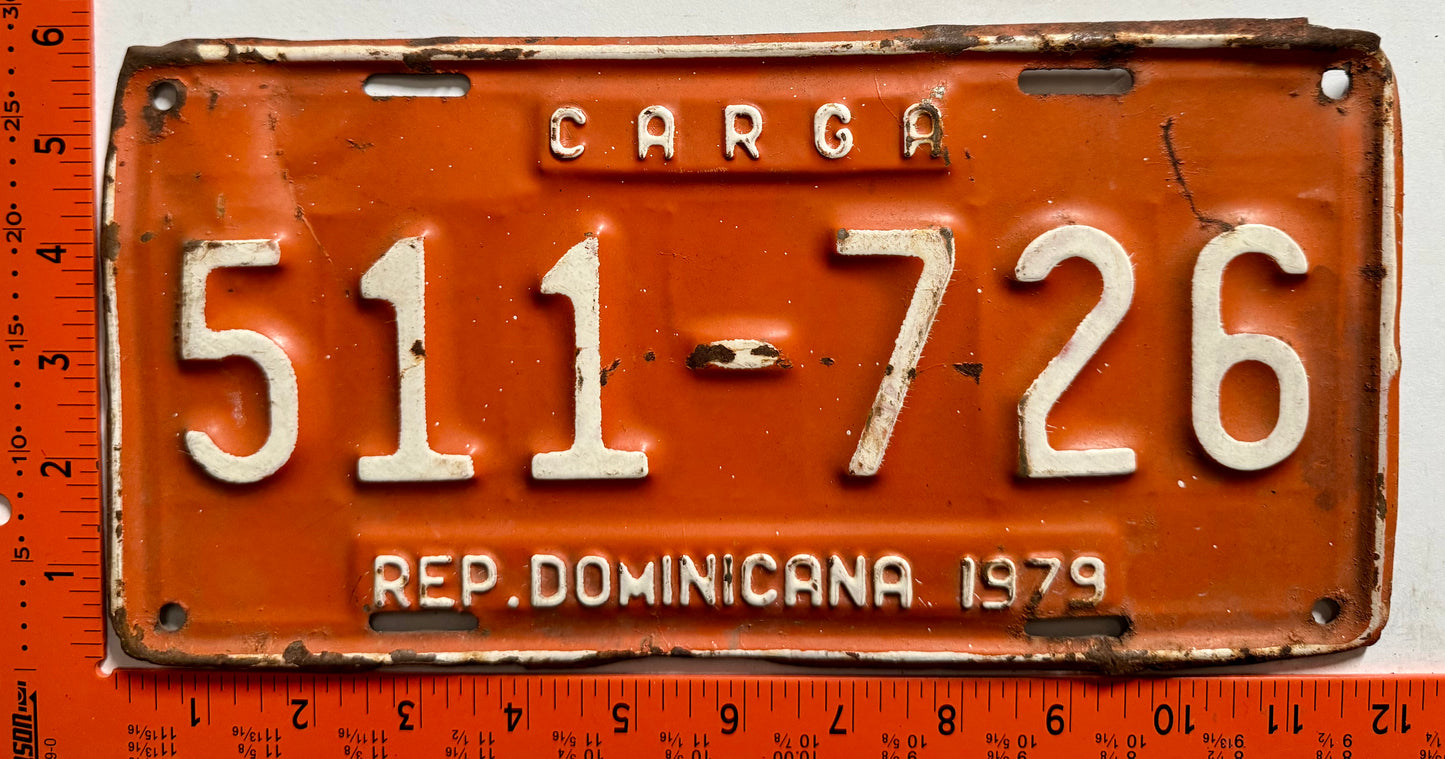 1979 Dominican Republic #511-726 Truck License Plate