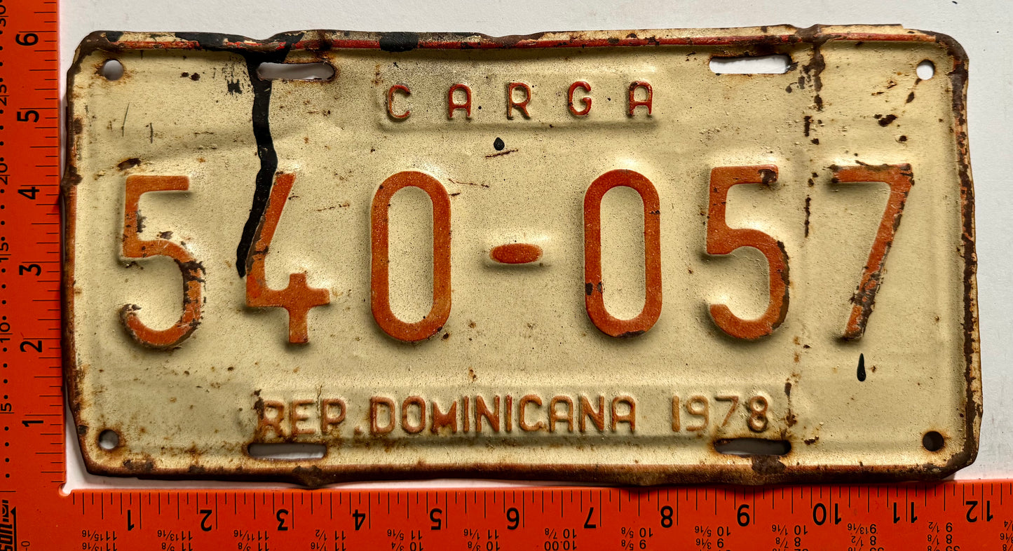 1978 Dominican Republic #540-057 Truck License Plate