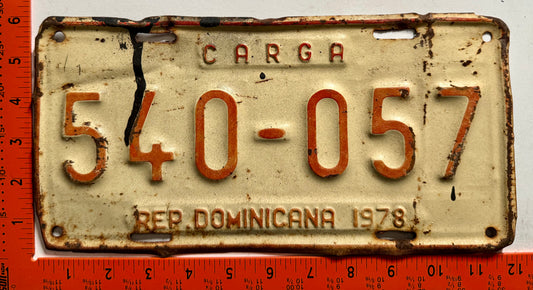 1978 Dominican Republic #540-057 Truck License Plate