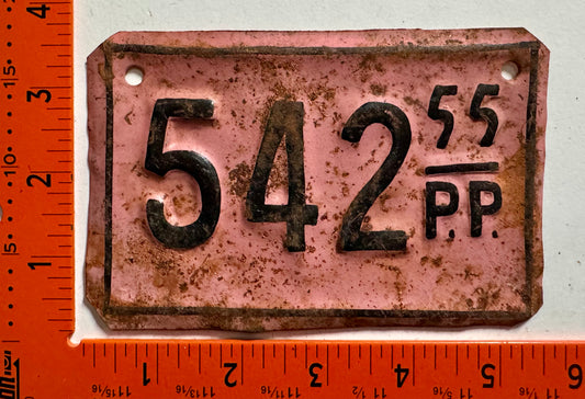 1955 Dominican Republic #542 Provisional License Plate