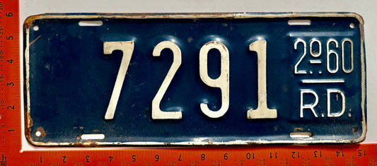 2nd half 1960 Dominican Republic #7291 Passenger License Plate