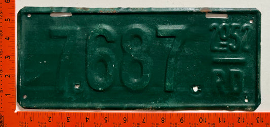 2nd half 1952 Dominican Republic #7687 Passenger License Plate