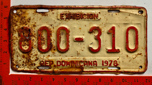 1978 Dominican Republic #800-310 Dealer License Plate