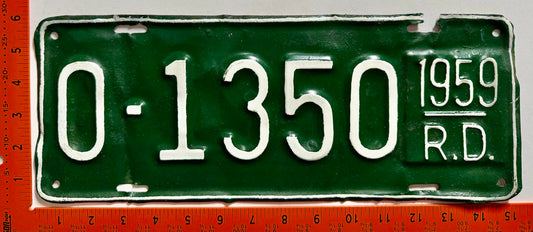 1959 Dominican Republic #O-1350 Official License Plate